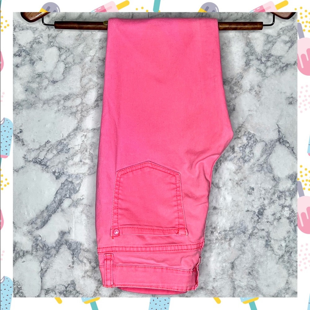 Squeeze Girls Y2K Neon Pink Stretch Skinny Jeans Size 14